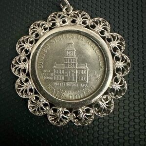 1776-1976 John F Kennedy Bicentennial 'D' Half Dollar pendant